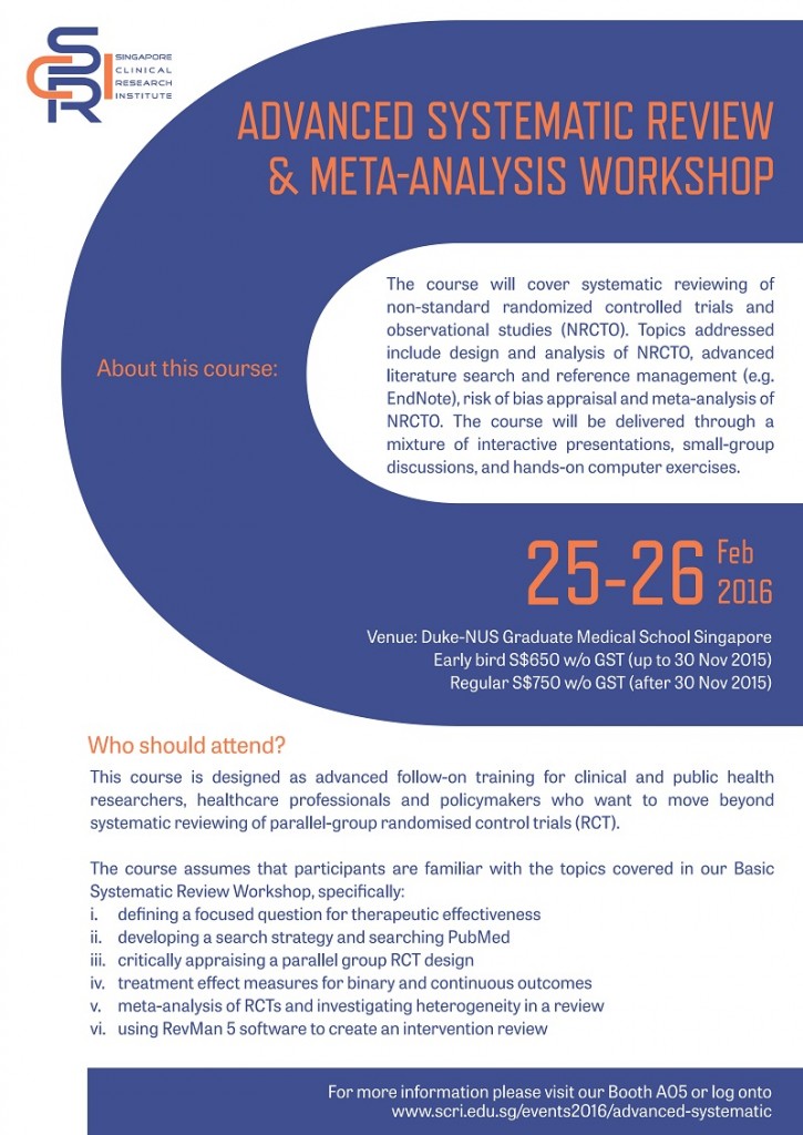 Advanced Systematic Review & Meta analysis Workshop